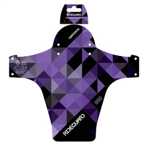 RideGuard PF1 Front MTB Mudguard Fender Clip On Purple Geo