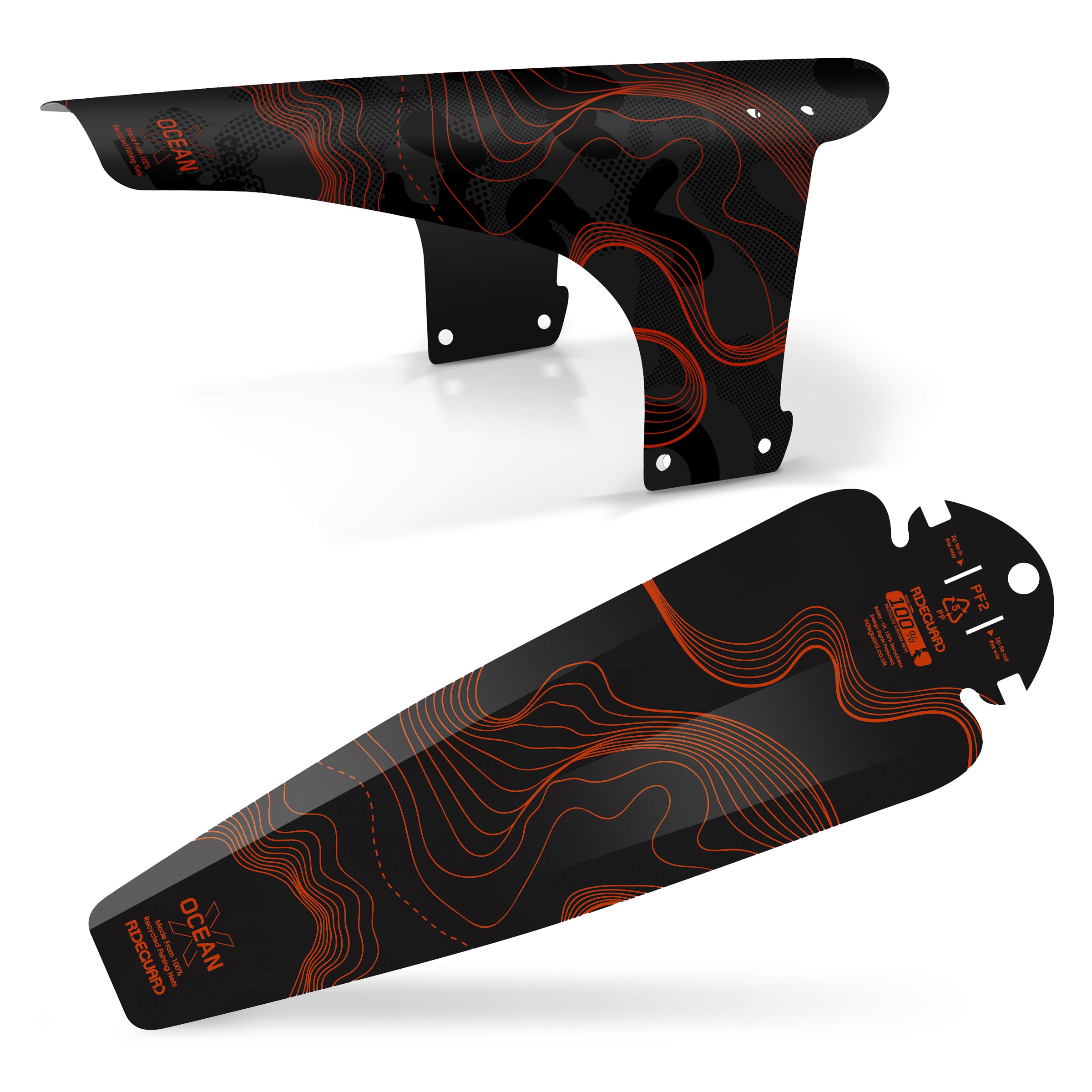 OceanX Kaihalulu Orange MTB Mudguard Set